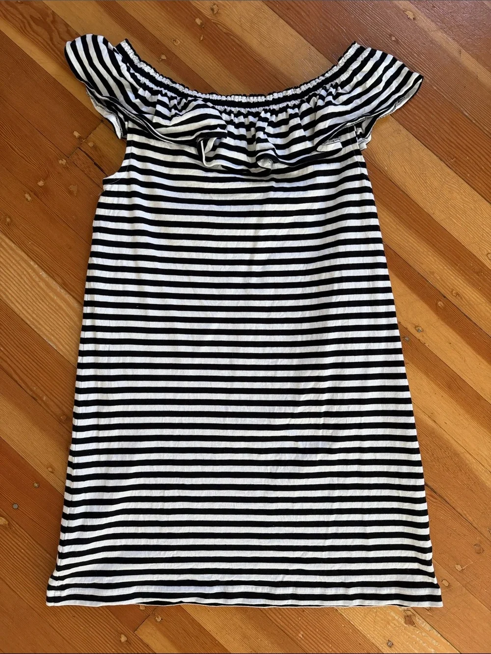 Kate Spade Broome Street Black White Striped Dress XL